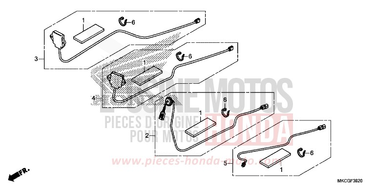 ANTENNA ASSEMBLY/CORD SET for Gold Wing CANDY ARDENT RED (R367) from 2020